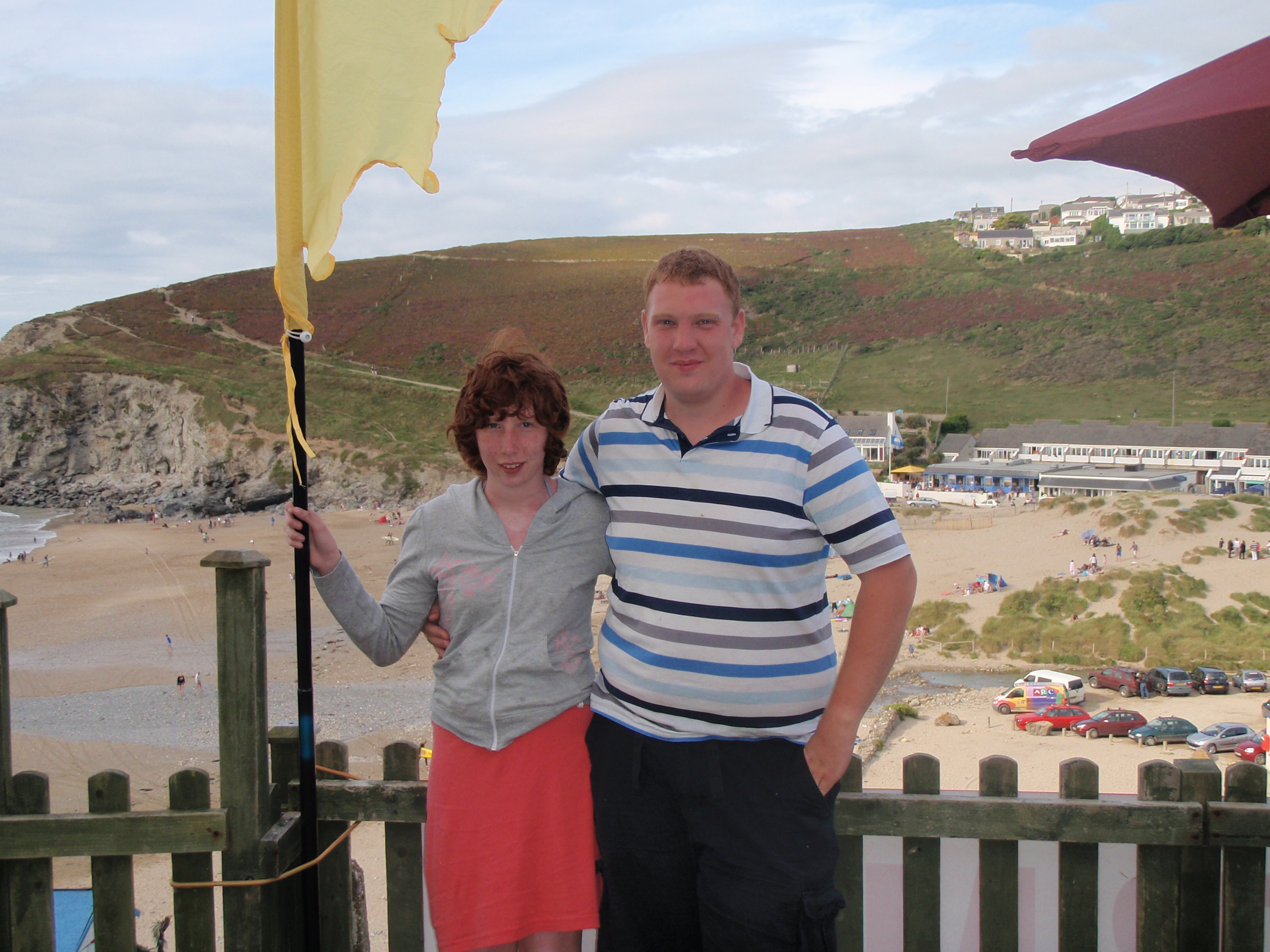 Douglas and his sister Helena in Cornwall